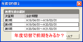 年度切替で前期を見るか