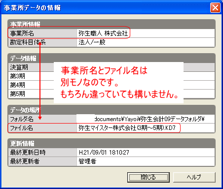 事業所名とファイル名は別モノ